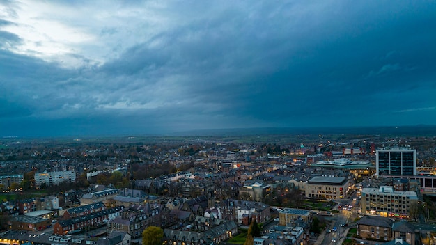 Panoramic view footage above the Yorkshire taken with a drone