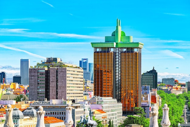 Panoramic view from above on the capital of Spain- the city of Madrid.