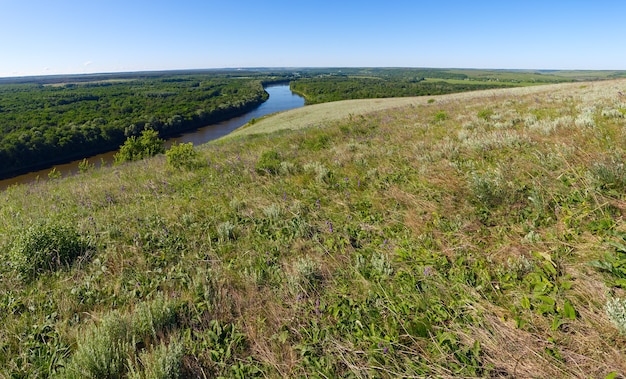 Panoramic view from the hills to the valley of the Don river