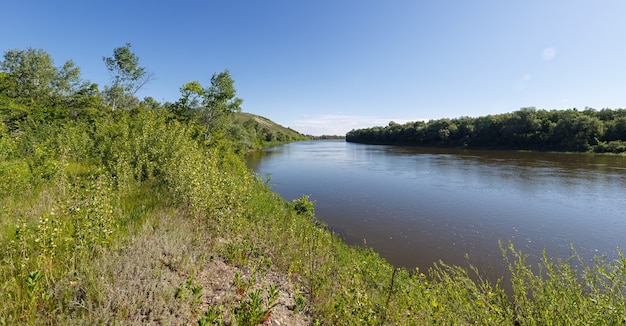 Photo panoramic view from the hills to the valley of the don river