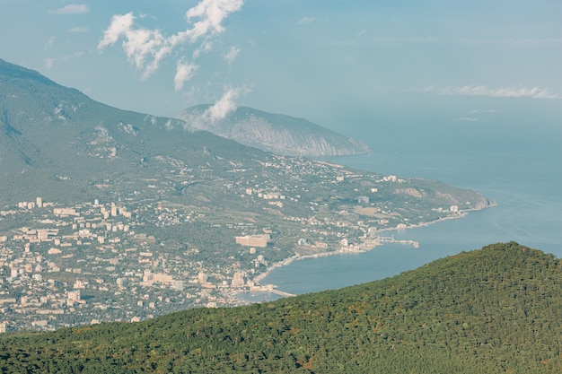 The Panoramic view from Mount Ai-Petri to the Black Sea