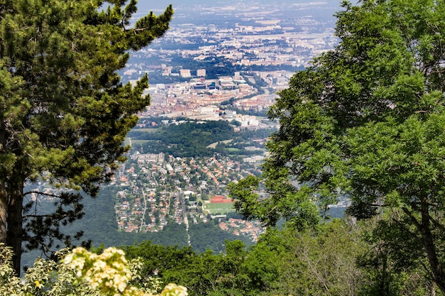 Panoramic view from mountain to the city on the summer dayGenevaSwitzerland