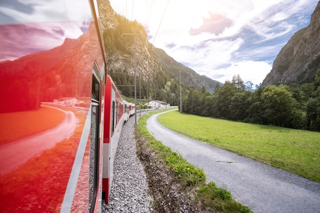 Panoramic view from train