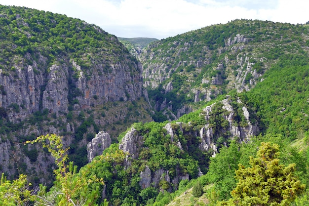 Panoramic view of the gorges in the Vikos- Aoos national park in Greece