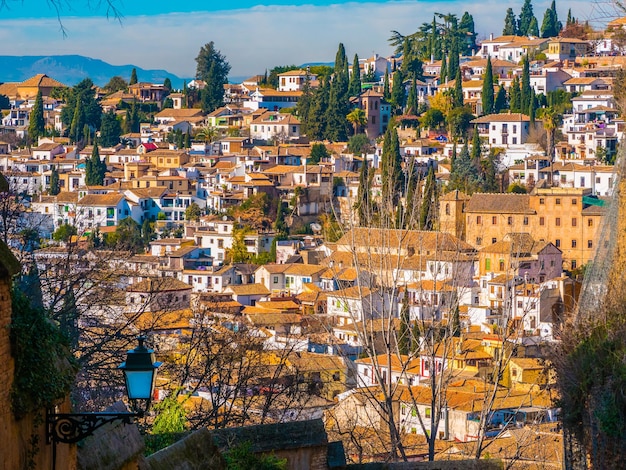 Foto vista panoramica della città di granada