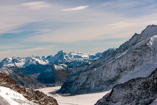 Photo panoramic view of the great aletsch glacier switzerland