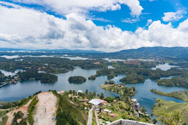 A panoramic view of Guatape