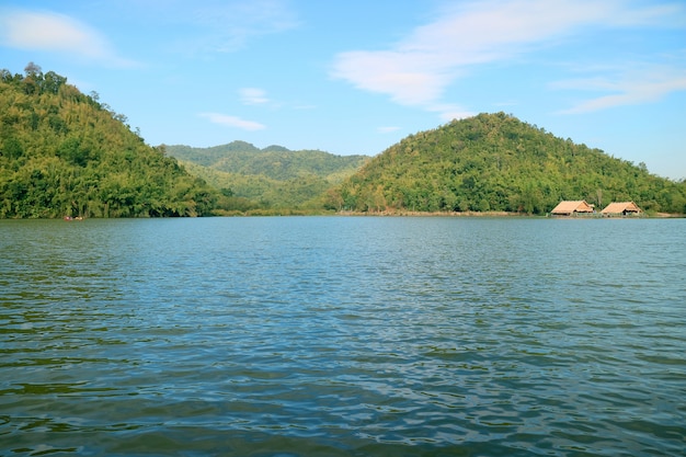 Panoramic view of Hoob Khao Wong Reservoir in Thailand