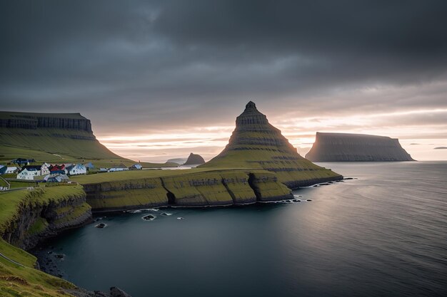 만의 파노라마 뷰 페로 제도 (Faroe Islands Generative AI)