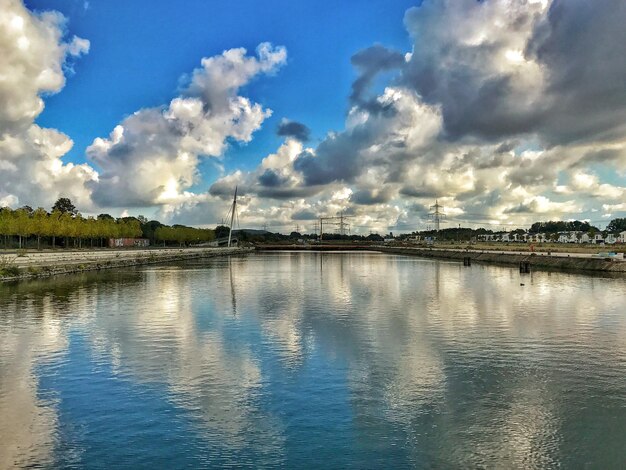 Panoramic view of lake against sky