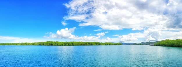 Panoramic view of lake against sky