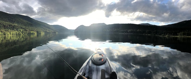 Photo panoramic view of lake against sky