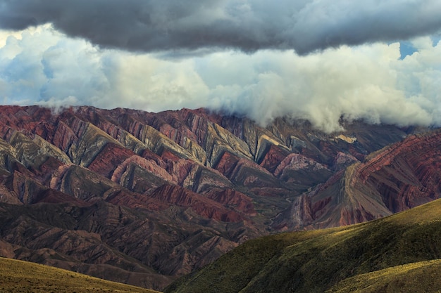 Photo panoramic view of landscape against cloudy sky