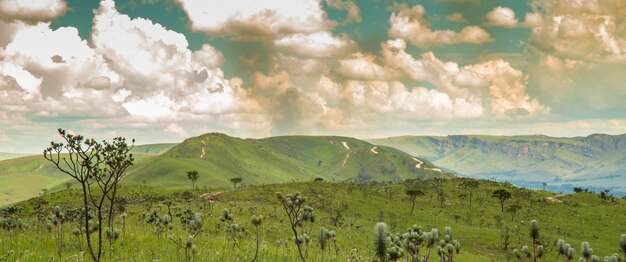 Panoramic view of landscape against sky