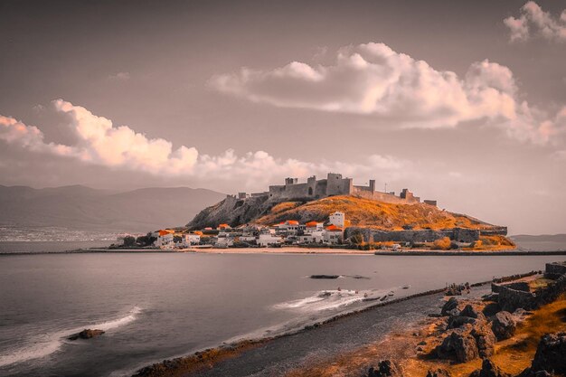 Photo panoramic view of the mamure castle in anamur town turkey