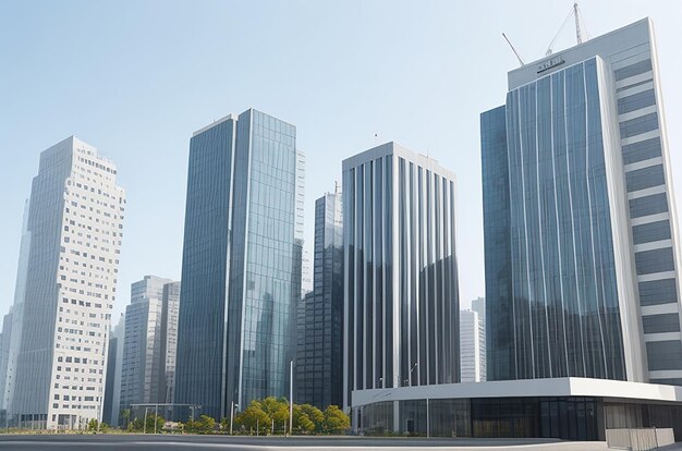 Panoramic view of manhattan cityscape cityscape modern building on a white background