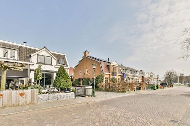 Panoramic view of modern bricks houses