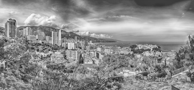 Vista panoramica della città di monte carlo monaco e di fontvieille monaco