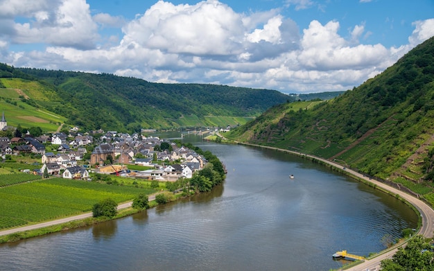 panoramic view of the moselle river