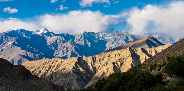 Panoramic view of mountains against sky