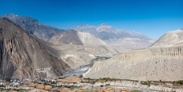 Panoramic view of mountains against sky