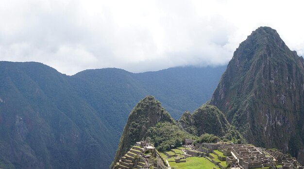 Panoramic view of mountains against sky