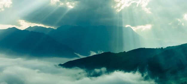 Photo panoramic view of mountains against sky