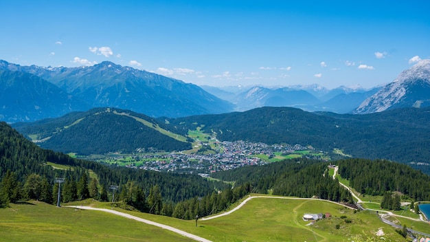 Panoramic view of Mountains in the Karwendel Alps in Tirol Austia