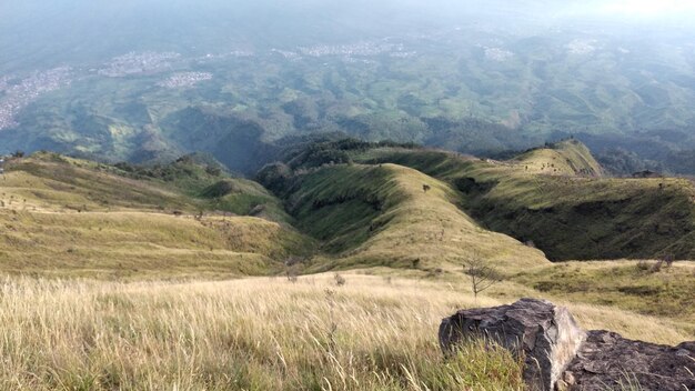 Panoramic view of the mountains in the national park of Sri Lanka