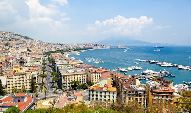 Panoramic view of Naples from Posillipo