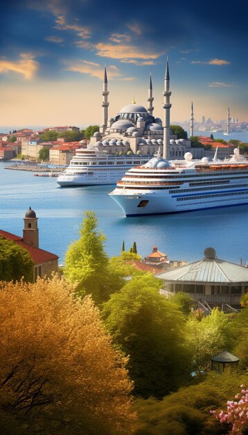 Photo panoramic view of the old town of istanbul turkey