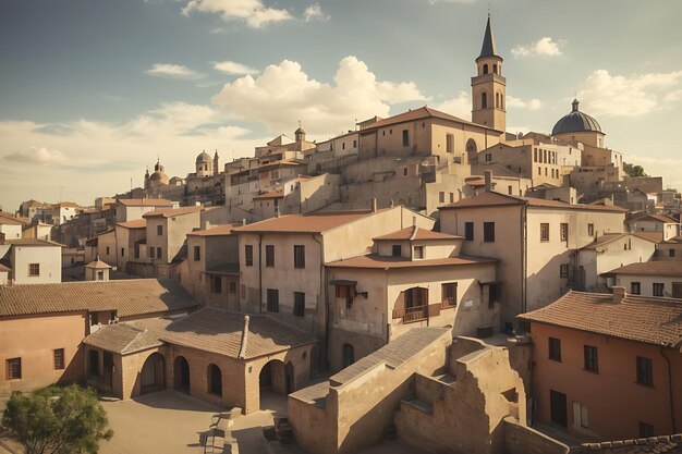 Panoramic view of the old town of Toledo Spain