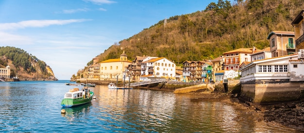 Panoramic view of Pasajes San Juan, the beautiful coastal town next to the city of San Sebastian