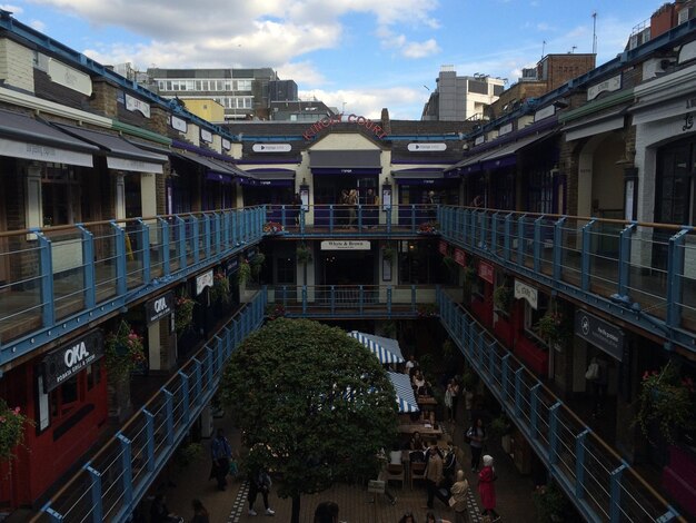 Panoramic view of people in city