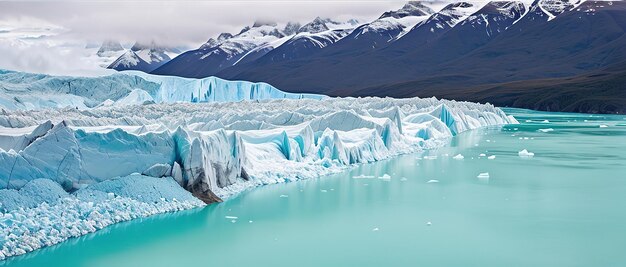 Panoramic view of the Perito Moreno glacier in Patagonia generative ai