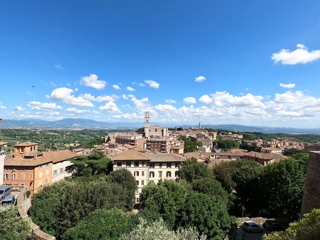 Panoramic view of perugia an historical town in the center of italy
