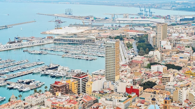 Panoramic view of Port of Alicante