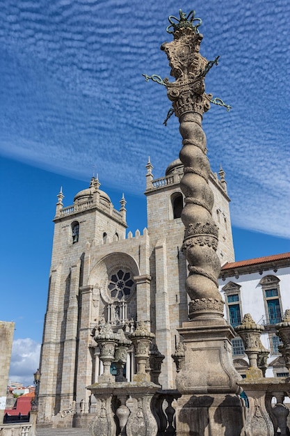 Panoramic view of the Porto Cathedral Se Porto Portugal