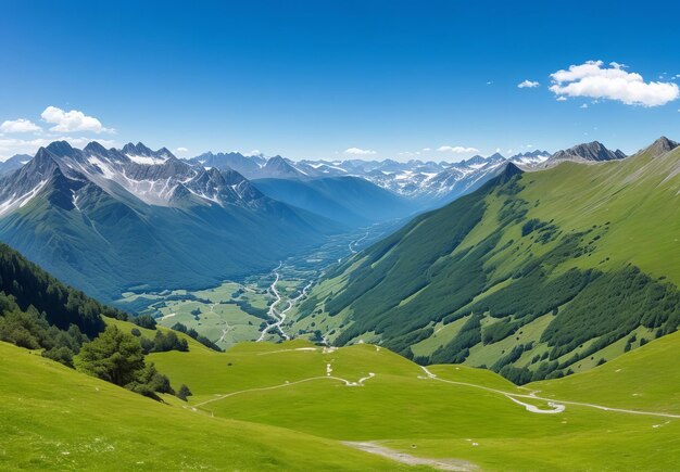 Panoramic View of the Pyrenees Wilderness France