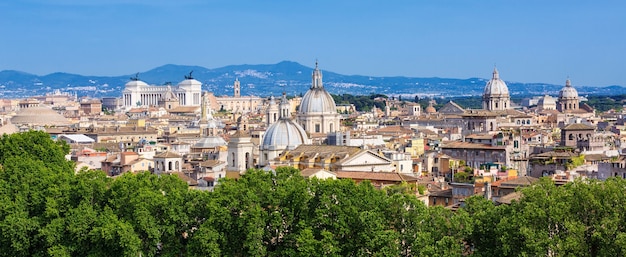 Panoramic view of Rome, Italy, Europe