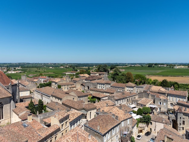 Panoramic view of Saint Emilion near Bordeaux in France