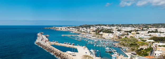 Panoramic view of Santa Maria di Leuca, Marina di Leuca and Punta Ristola, Apulia, Italy