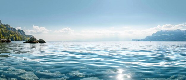 Photo a panoramic view of the sea shore