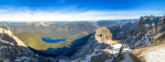 Panoramic view of snowcapped mountains against sky