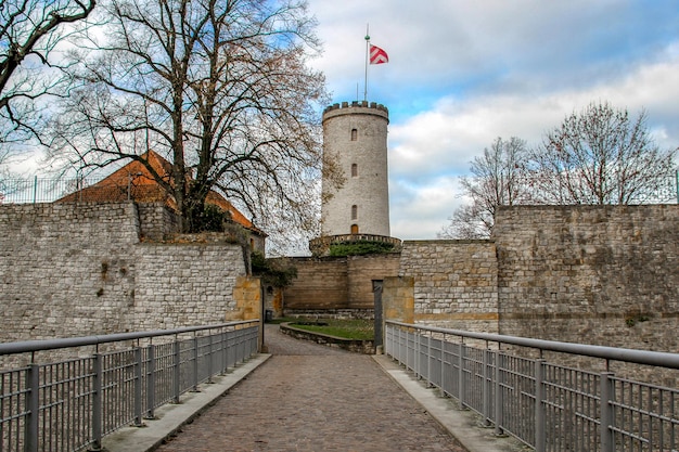 ビレフェルドのスパレンブルク城のパノラマ景色 高品質の写真