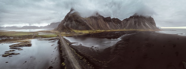 Panoramic view of stokksens in iceland