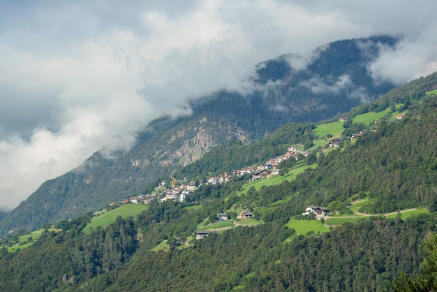 Panoramic view of the sunny Swiss mountain range