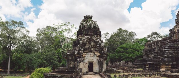 Panoramic view of temple against sky