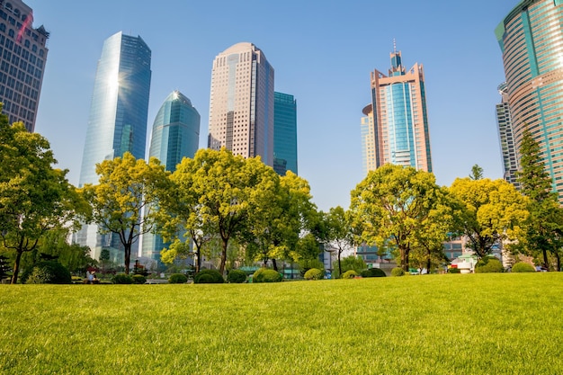 Photo panoramic view of trees and buildings against clear sky