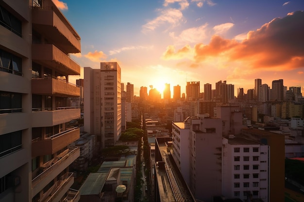 Panoramic View of Urban Landscape